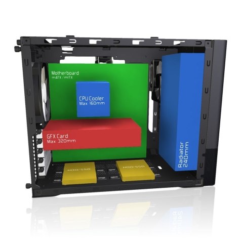 Fractal Design Fractal Design | NODE 804 | Okno boczne | 2 - USB 3.0Wejście/wyjście audioPrzycisk zasilania z diodą LED (biała)Dioda LED aktywn