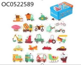 KX6018 Układanka puzzle w puszce pojazdy 24 puzzle PRODUKTU: