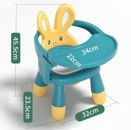 KX5846 Krzesełko stolik do karmienia i zabawy żółto-niebieski KRZESEł