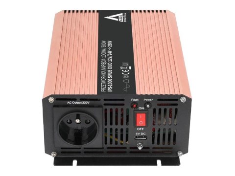 AZO Digital Przetwornica napięcia 12 VDC / 24 VDC / 230 VAC SINUS IPS-1000S 1000W DUO
