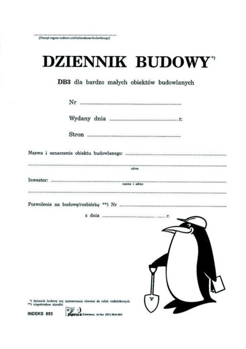 ND39_57598 DZIENNIK BUDOWY A4 DB3 PIR 893 TRES