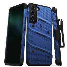 ND38_BOLT-SAMGS22PL-BLBK ZIZO BOLT Series - Pancerne etui Samsung Galaxy S22+ ze szkłem 9H na ekran + uchwyt z podstawką (niebie UCHWYT