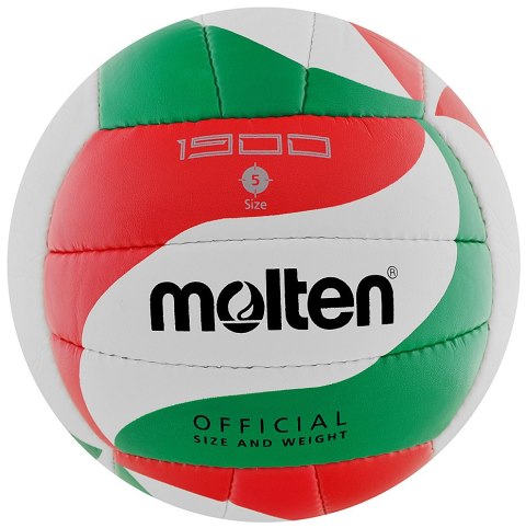ND05_P0687-5 V5M1900 Piłka siatkowa Molten V5M1900 biało-czerwono-zielona r.5 ZIELONA