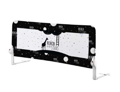 KX5320_1 Barierka ochronna bramka osłonka do łóżka 150cm czarna KONTEXT