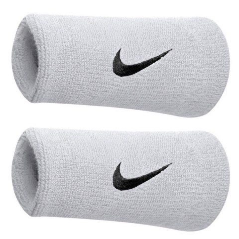 ND05_F0236 NNN05116OS Frotki na rękę Nike szerokie Swoosh Doublewide białe 2szt NNN05101OS/NNN05116OS DOUBLE