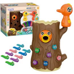 WOOPIE Magnetyczna Gra Zręcznościowa Złap Robaczka 2 Dzięcioły + 10 Robaczków WOOPIE