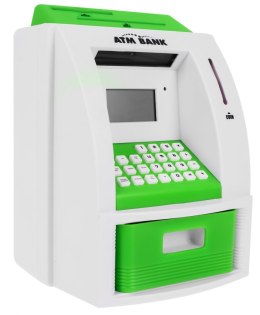ND28_10030_ZGR_LK-G907_ZIE Bankomat skarbonka dla dzieci 3+ zielony Interaktywne funkcje + Karta bankomatowa FUNKCJE