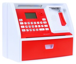 ND28_10338_ZGR_LK-G973_CR Bankomat z kartą Skarbonka dla dzieci 3+ czerwony Interaktywne funkcje + Tryb oszczędzania FUNKCJE