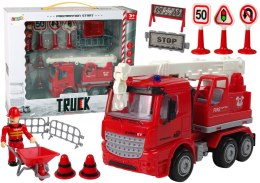 ND24_12427 Zestaw Straż Pożarna Dźwig Znaki Drogowe Strażak 5905214970147 LEANTOYS