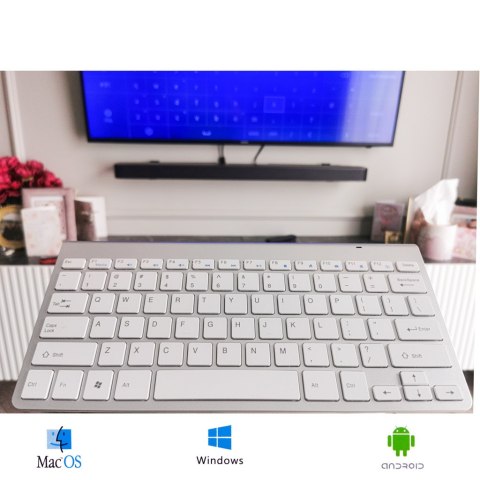 KX5112_1 Klawiatura bezprzewodowa Smart TV srebrna JELLY