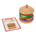 WOOPIE GREEN Drewniany Burger Restauracja Układanka dla Dzieci 15 el. Certyfikat FSC WOOPIE