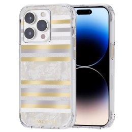 ND38_CM049226 Case-Mate Pearl Stripes MagSafe - Etui iPhone 14 Pro zdobione masą perłową (Pearl Stripes) IPHONE