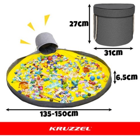 ND12_16155 Kosz na zabawki/ klocki z matą Kruzzel 19556 5900779941328 KRUZZEL