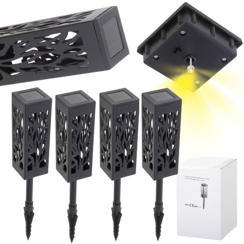 KX4972 Lampy lampiony solarne stojące dekoracyjne 4 sztuki LAMPY