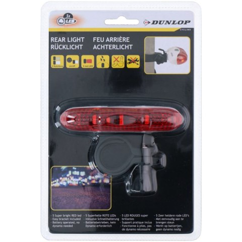 ND05_L1155 249353 Lampka rowerowa tylna Dunlop 5 led 249353 DUNLOP