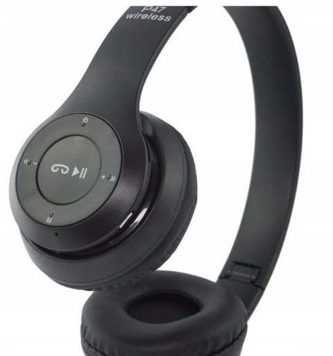 ND41_dS_54804 Słuchawki bluetooth P47 czarny KOLOR