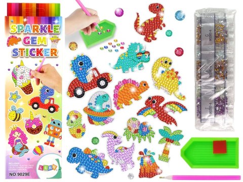 ND24_14966 Zestaw Naklejek Haft Diamentowy Dinozaury Mozaika 5905515354455 MOZAIKA