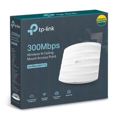TP-LINK TP-LINK | EAP115 | Punkt dostępowy | 802.11n | 2.4GHz | 300 Mbit/s | 10/100 Mbit/s | Porty Ethernet LAN (RJ-45) 1 | MU-MiMO Nie 