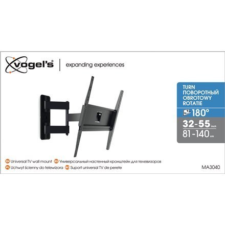 Vogels Vogels | Uchwyt ścienny | MA3040-A1 | Pełen ruch | 32-65 cali | Maksymalne obciążenie 25 kg | Czarny