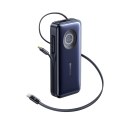 Powerbank 20000mAh 100W ze zwijanymi kablami USB-C - czarny