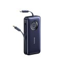 Powerbank 20000mAh 100W ze zwijanymi kablami USB-C - czarny