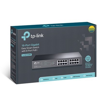 TP-LINK TP-LINK | Przełącznik | TL-SG1016PE | Zarządzalny przez sieć | Biurkowy/do montażu w szafie | Ilość portów 1 Gb/s (RJ-45) 16 | I