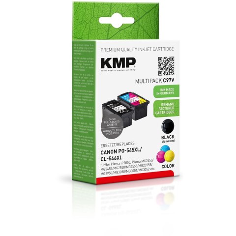 KMP C97V nabój z tuszem 2 szt. Zamiennik Wysoka (XL) wydajność Czarny, Cyjan, Purpurowy, Żółty