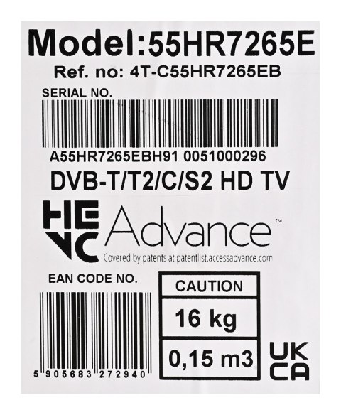 Telewizor SHARP 55HR7265E QLED 55" 4K Ultra HD Google TV Dolby Digital Plus DVB-T2 Czarny