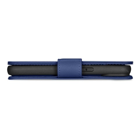 2w1 etui skórzany pokrowiec z klapką iPhone 14 Plus Anti-RFID Wallet Case niebieski