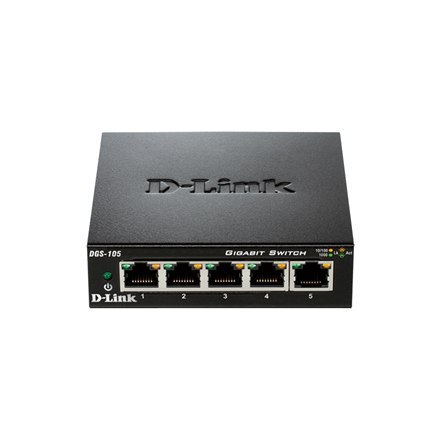 D-Link D-Link | Przełącznik Ethernet | DGS-105/E | Niezarządzany | Desktop | Ilość portów 10/100 Mbps (RJ-45) | Ilość portów 1 Gbps (RJ