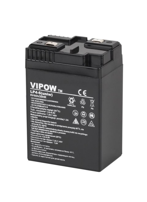 BAT0204 Akumulator żelowy VIPOW 6V 4Ah (uniw.) VIPOW
