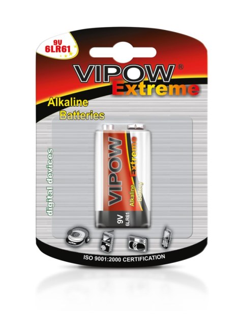 BAT0092B Bateria alkaliczna VIPOW EXTREME 9V 6LR6 TRES