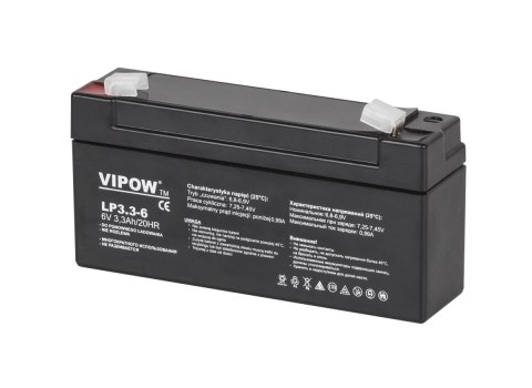 BAT0205 Akumulator żelowy VIPOW 6V 3.3Ah VIPOW