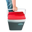 Lodówka turystyczna 25L KAMAI TROPIC na wkłady mrożące, szara z czerwoną pokrywą i białą rączką