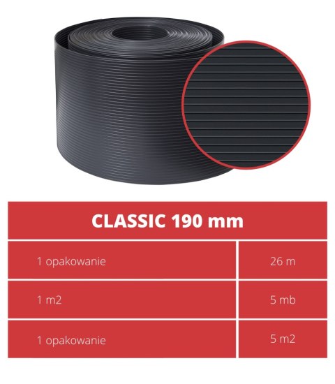 Taśma ogrodzeniowa ROLKA 26mb CLASSIC 19cm PROTECTO™ GRAFIT