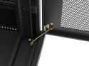 Szafa instalacyjna RACK stojąca 19" 15U 600x600 czarna drzwi perforowane Lanberg (flat pack)