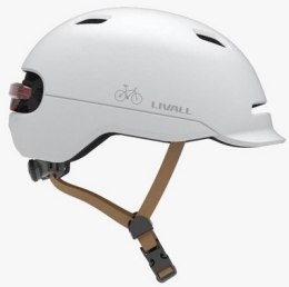 MANHATTAN Kask miejski 54-58 cm światła LED czujnik upadku SOS biały 6970173152834