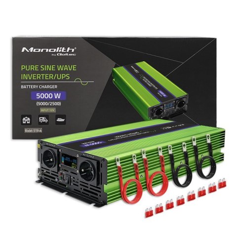 Qoltec Monolith adapter zasilający/ inwentor Automatyczna 5000 W Zielony