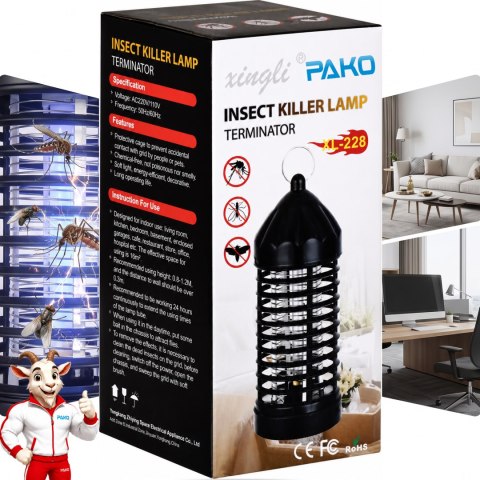 PAKO Lampa Owadobójcza UV Elektryczna Na Komary Muchy LF-200
