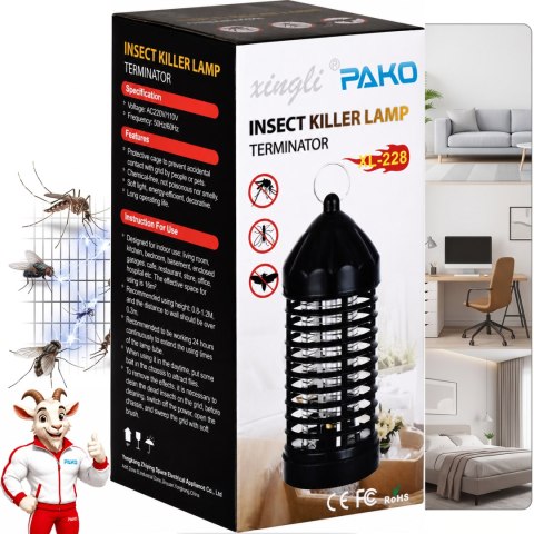 PAKO Lampa Owadobójcza UV Elektryczna Na Komary Muchy LF-200