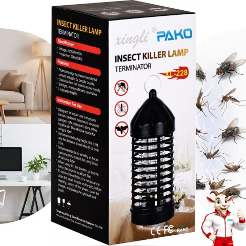 PAKO Lampa Owadobójcza UV Elektryczna Na Komary Muchy LF-200