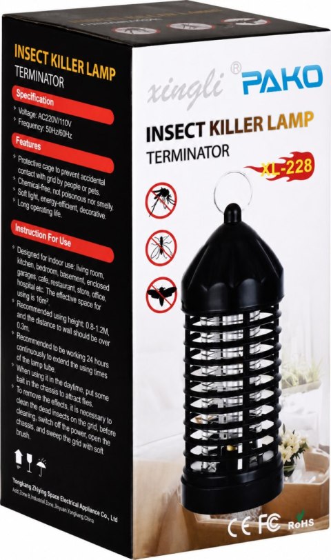 PAKO Lampa Owadobójcza UV Elektryczna Na Komary Muchy LF-200