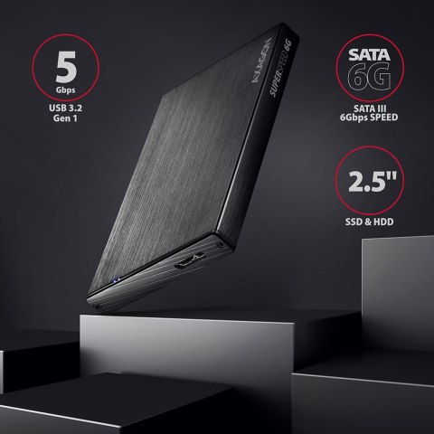 AXAGON AXAGON | A compact aluminum USB 3.2 Gen 1 - SATA 6G external box designed for 2.5" SSD/HDD