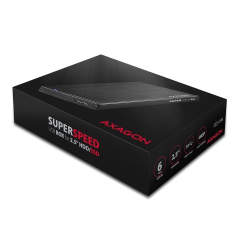 AXAGON AXAGON | A compact aluminum USB 3.2 Gen 1 - SATA 6G external box designed for 2.5" SSD/HDD