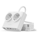 Listwa zasilająca 6w1 AC USB-A USB-C 25W - biała