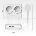 Listwa zasilająca 6w1 AC USB-A USB-C 25W - biała