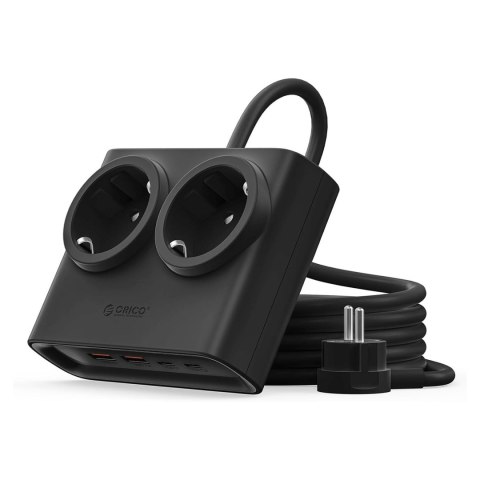 Listwa zasilająca 6w1 AC USB-A USB-C 25W - czarna