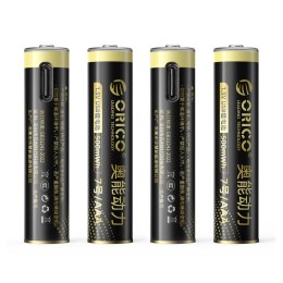 Bateria litowa akumulator AAA 1.5 V 500mWh USB-C z kablem ładującym - 4 szt.
