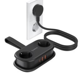 Listwa zasilająca 5w1 AC USB-A USB-C GaN 20W - czarna