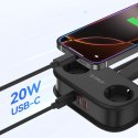 Listwa zasilająca 5w1 AC USB-A USB-C GaN 20W - czarna